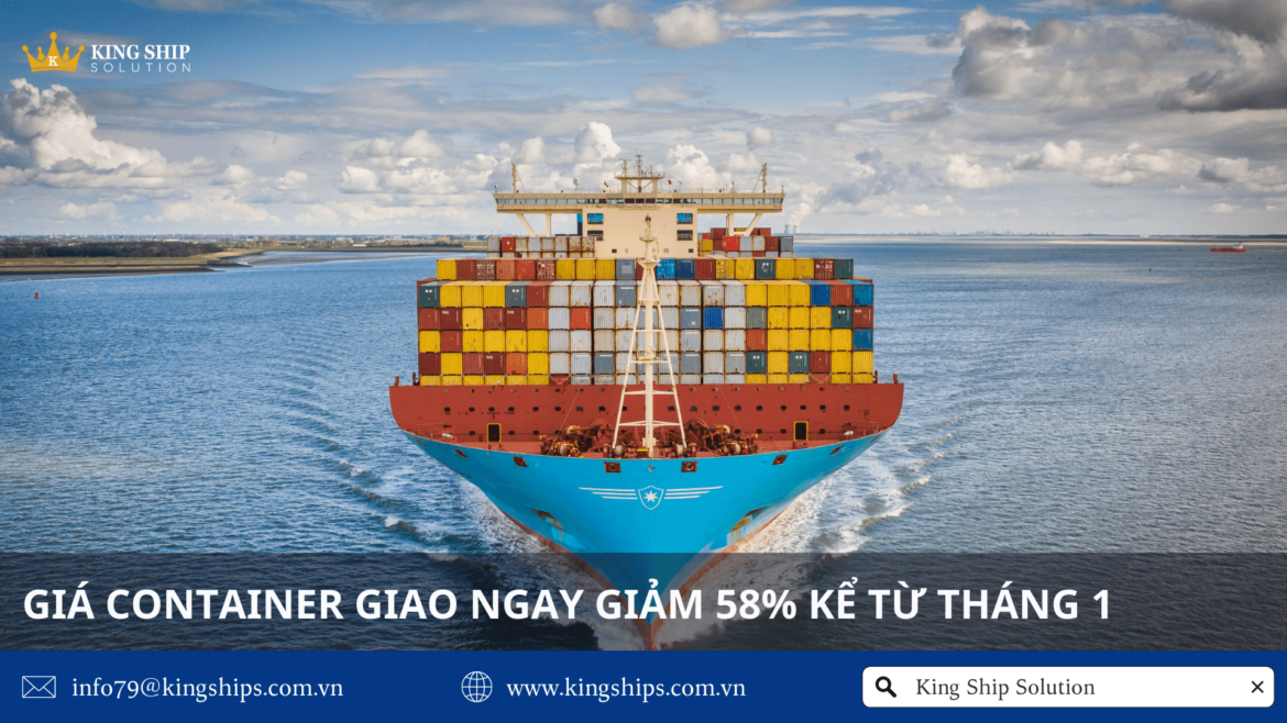 Giá container giao ngay giảm 58% kể từ tháng 1