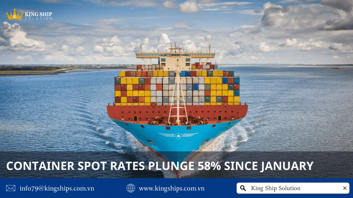 Container spot rates plunge 58% since January